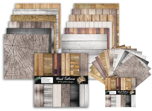 Holzstrukturen, Muster, Scrapbook-Papier, 48 Blatt/12 Designs, Holzboden, Bastelpapier, Aquarell-Karton, braunes dekoratives Tagebuch, Scrapbooking-Zubehör