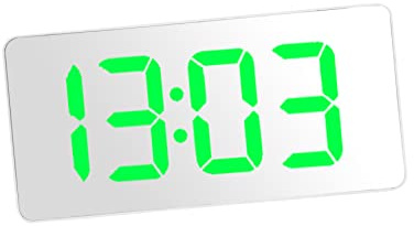 Amosfun Elegante Orologio A Specchio A Led Con Sveglia Digitale Per Casa E Ufficio Sveglia Digitale A Led Verde Facile Da Trasportare