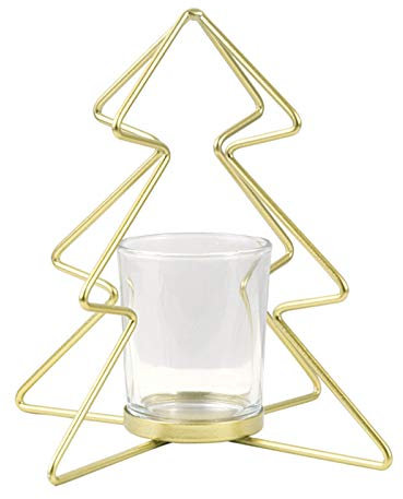 SANRLO Weihnachtsdekoration, 3 Stück Weihnachtsbaum-Kerzenhalter, Eisen, Kerzenständer, Teelichter, Kerzenlicht