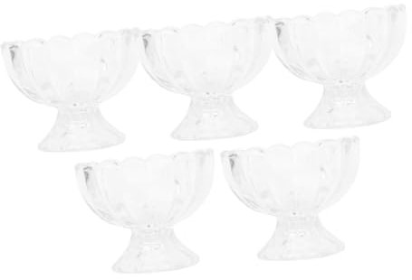 Cabilock Taza De Pudín De Helado De Loto 5 Unidades Tarrina De Vidrio 150ml Fácil De Ver y Limpiar