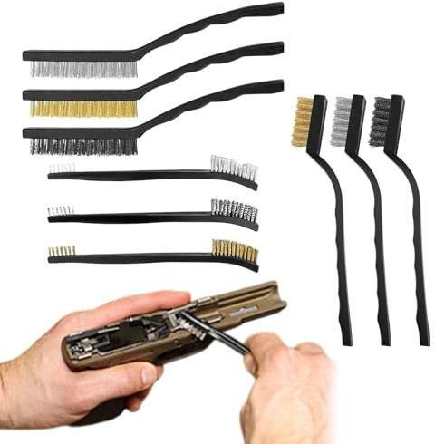 9 Stück Messingbürste Set, Drahtbürste Klein, Stahlbürste, Drahtbürste Messing, Messingbürste Klein, Messingdrahtbürste, Messing Bürste, Kupferbürste, Messing Drahtbürste, Kleine Drahtbürste