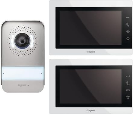 LEGRAND, EASYKIT Essential Video-Türsprechanlagen-Set mit 2-Draht-Anschluss, IP54-IK07, Farbe: weiß + EASYKIT Essential Video-Innenstelle 367915 & 363225