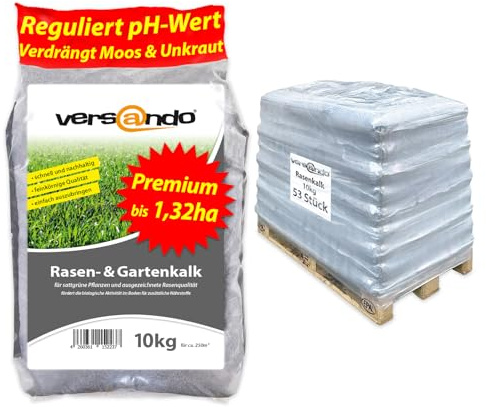 versando 530kg de chaux à gazon chaux de jardin jusqu'à 13.250m² : repousse mousse, mauvaises herbes favorise le développement du sol & des racines idéal pour le gazon avec effet longue durée