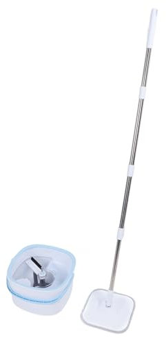 Spin Mop y Cubo con de Separación Auto -Separación, Cabezales de Trapeador Cuadrado de 360 ​​grados de 360 ​​grados para Pisos de Mármol de Azulejos de Madera Dura, Almohadillas