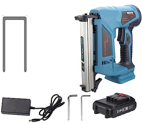 Grapadora Manual, Pistola de clavos eléctrica inalámbrica 1022J, 21V, 1,5 Ah/3,0 Ah, grapadora, herramientas for marco de muebles, carpintería, trabajo en madera para Madera, Tapicería, Decoración, Mu