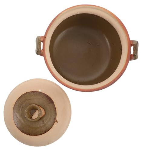 CHICAMPERA Pentola Terracotta Antiaderente Con Coperchio Per Cucinare Porridge e Zuppe Capacità Di Manico Comodo Perfetta Per Cucine Tradizionali e Moderne