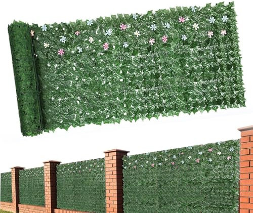 Clôture Brise-Vue En Lierre Artificiel,Décoration Murale Verte 1x3 Mètres - Protection Anti-UV Respirante pour Mariage Balcon Jardin Clôture Animaux Séparation Intérieur/Extérieur