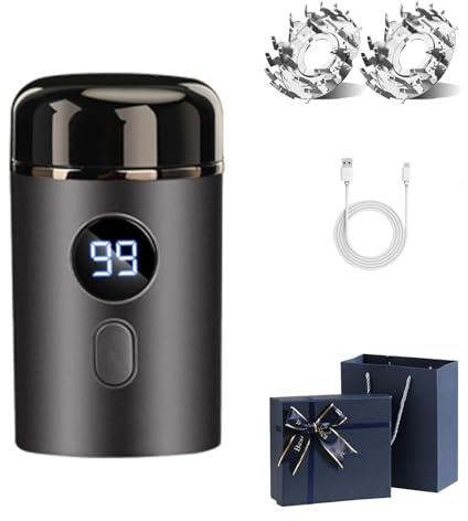 Easy Trim Pro, Easy Trim Rasoio, Mini Rasoio Elettrico per Intimo Uomo, IPX7 Impermeabile Rasoio Elettrico Corpo Uomo, Regolabarba Wet & Dry USB Ricaricabile, Con Display LED (Grigio)