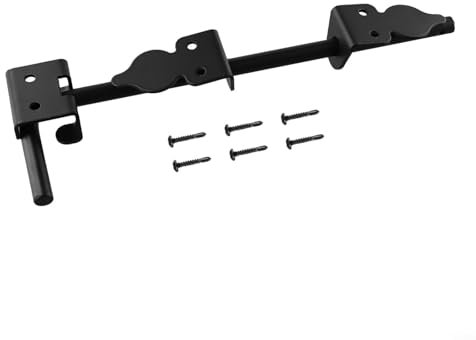 Barra de acero resistente de 12 pulgadas con tornillos de montaje para valla de madera, accesorios de seguridad al aire libre, pestillo de puerta de metal para jardín