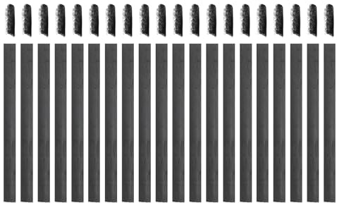 sourcing map Willow Charcoal Sticks, 10-12mm Willow Charcoal Pencils Soft Sketch Vine Art Supplies Set for Drawing Sketching Shading Painting Artists Beginners (Black, Pack of 25)