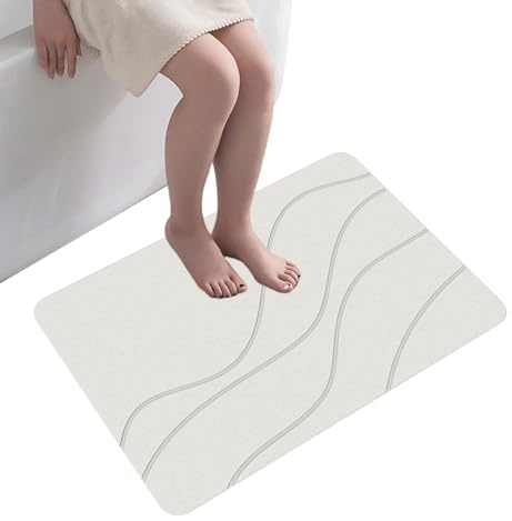 Bomefoi Tapete de baño, tapete Absorbente para baño, Suave, súper Absorbente, 16 x 24 Pulgadas, para Ancianos, Estabilidad, Seguridad, Seguridad y hogar