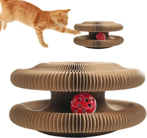 Interaktives Katzenspielzeug | rundes Bett mit Bällebad für Katzen | Kratzbaum faltbar mit Ball-Kratzbaum | Ballspielzeug