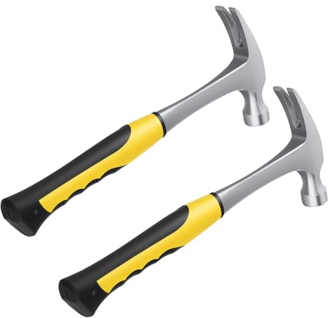 LEXININ 2PCS 16oz Claw Hammer, Hammer Framing with Comfortable Grip for Nail Pin Home