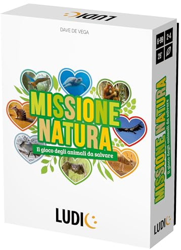 LUDIC - Missione Natura NEW - Il Gioco Degli Animali Da Salvare | Un Divertente Gioco di Carte per Salvare le Specie Animali, Gioco di Società per Tutta la Famiglia, Idea Regalo per Adulti e Ragazzi