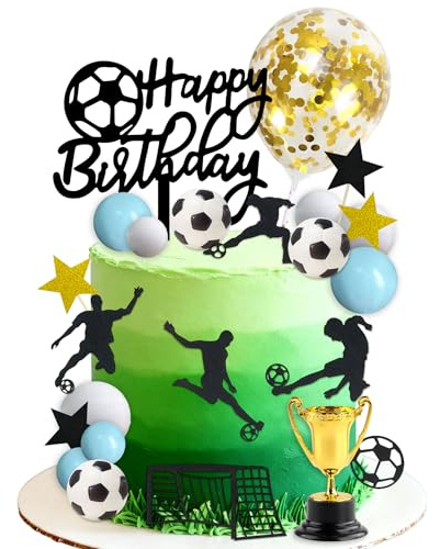 Fußball Kuchendekoration Tortendeko Fussball Tortenaufleger Deko Geburtstag | Fußball Kuchendekoration Tortendeko Fussball Tortenaufleger Deko Geburtstag Kinder Kuchendeko Jung Geschenke für Party Torten