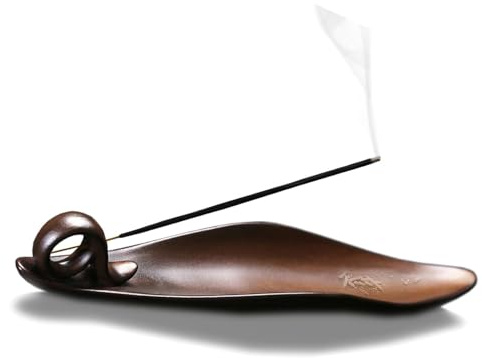 Incense Stick Holder with 3 Holes,Long Incense Burner For Sticks, 9 Length Incense Burner with Ash Catcher, Bakhoor Burner for Home Meditation Use, Brown Ceramic Long Stick Holder for Counters,