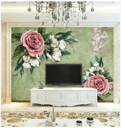 Retro Dreidimensional Bunt Blumen Kunst 3D Tapeten Tapete Luxus Home Esszimmer Fototapete Effekt Wohnzimmer Schlafzimmer Kinderzimmer-430cm×300cm
