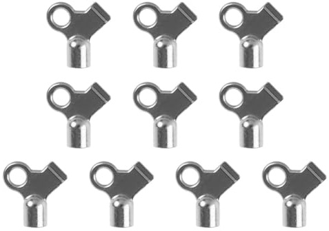 10Pcs Radiator Bleed Keys Zinc Alloy Air Vent Square Hole Valve Opener Compatible with Small and Large Vents, Compact Silver Design
