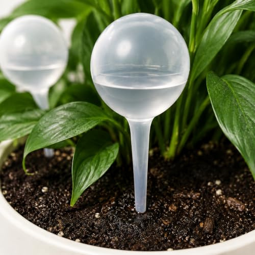 10 Pcs Transparent Plant Watering Bulbs, 50ml Automatic Self-Watering System, Slow Release Water Globes for Indoor Outdoor Plants - Perfect for Holidays, Durable Plastic Plant Waterer (Clear)