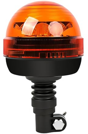 Qiping Rotativo Luz LED Estroboscópica con botón de cambio de modo, luces de emergencia coche 12V/24V con 13 modos Luz giratoria rotatoria, giratoria flexible de 12 LED DIN para carretillas elevadoras