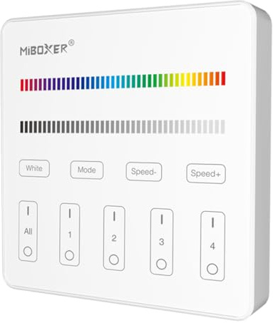 LGIDTECH B3 Wandhalterung 2,4 GHz RF RGBW Panel Fernbedienung batteriebetrieben, funktioniert mit Milight LED Strip Light Controller FUT037 FUT038