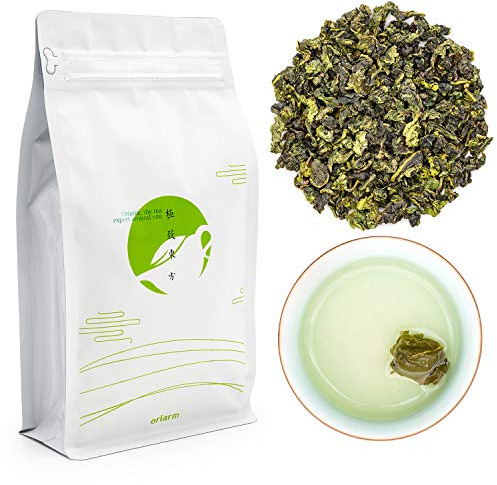 Oriarm 100g / 3.53oz Chinese Tie Guan Yin Oolong Tea Loose Leaf - Anxi Tieguanyin Fujian Tikuanyin Wulong Green Tea Leaves - Iron Goddess of Mercy - Naturally High Mountain Grown