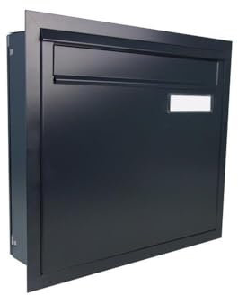 A-03 Cassetta postale 3 posti a recinzione color grigio antracite (RAL 7016) con targhetta portanome (profondità: 10 cm) - LETTERBOX24.de