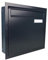 A-03 Anthrazit Zaun Durchwurfbriefkasten (RAL 7016) mit Namensschild (Tiefe: 10 cm) - LETTERBOX24.de