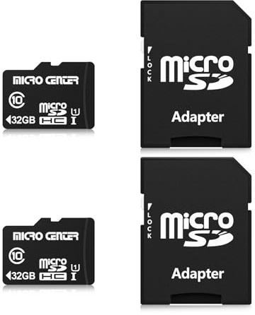 INLAND Micro Center 32GB Class 10 MicroSDHC Flash Memory Card with Adapter for Mobile Device Storage Phone, Tablet, Drone & Full HD Video Recording - 80MB/s UHS-I, C10, U1 (2 Pack)