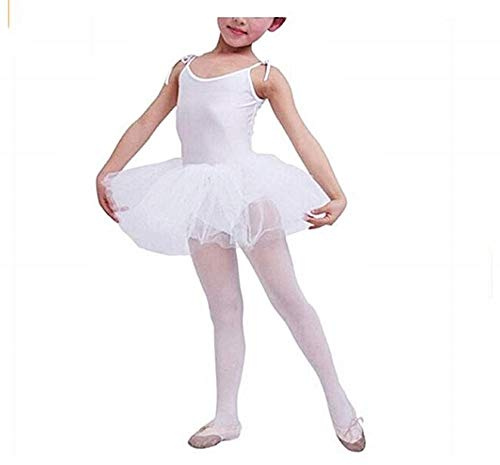 Tutu Danza Classica Bambina Bianco Body Ballerina Bimba con Bretelle Regolabili Gonna 3 Strati Tulle Taglia 140 Outfit Elegante Spettacolo Idea Regalo Natale Compleanno Danza