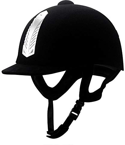 Manken Equestrian Helmet Velvet Horse Riding Hat Sport Helmets with CE Certification for Men Women Children (56cm)