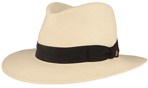 Mayser Orginal Panama-Hut | Stroh-Hut | Sommer-Hut aus Ecuador - Traditionell Handgeflochten, UV-Schutz 80, Wasserabweisend, Bruchschutz - Bogart (57, Weiss)