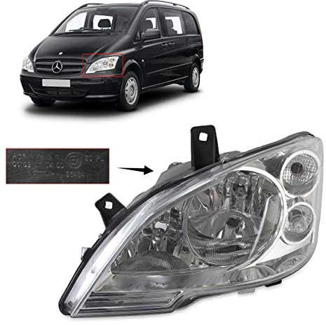 Faro delantero izquierdo para Bus Vito W639, faro principal delantero con servomotor