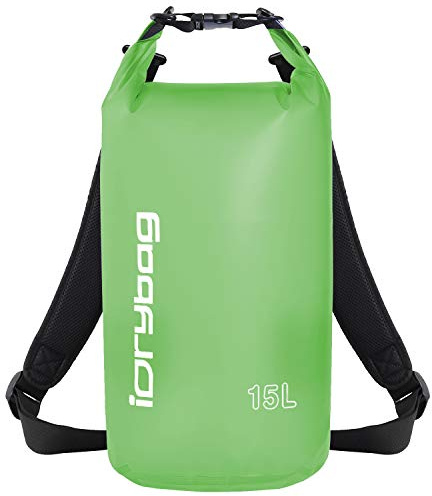 IDRYBAG Clear Dry Bag Waterproof 2L/5L/10L/15L/20L, Small Waterproof Bag for Kayaking, Floating Dry Sack Waterproof for Camping Travel