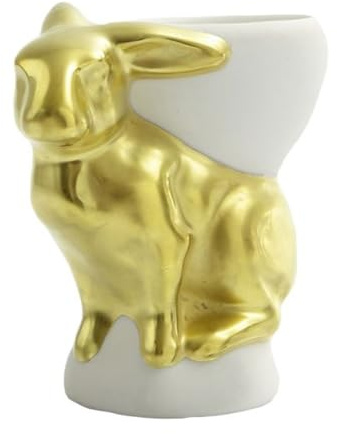 Reichenbach Coquetier avec lapin en or poli