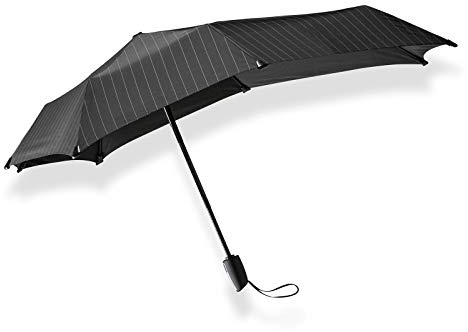 Senz ° Mini Automatic Folding Storm Schirm Pin Stripes schwarz