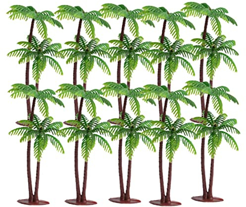 Modèle De Palmier De Noix De Coco En Plastique Mini Gâteau D'arbre Topper Paysage Diy Pour La Décoration De Jardin De Fées 10pcs, Cocotiers En Plastique, Toppers À Gâteau D'arbre, Palmier Miniature