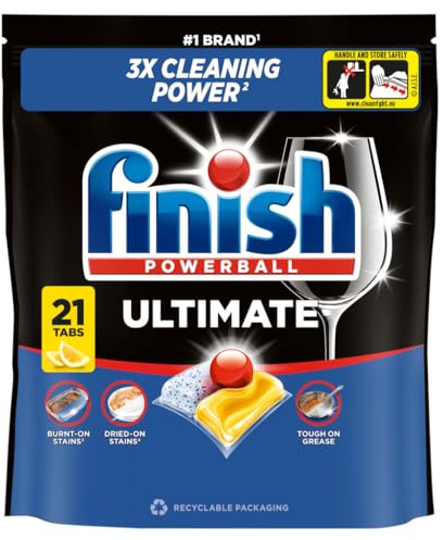 Finish Quantum Ultimate Dishwasher Tablets, Lemon, 21 Tablets