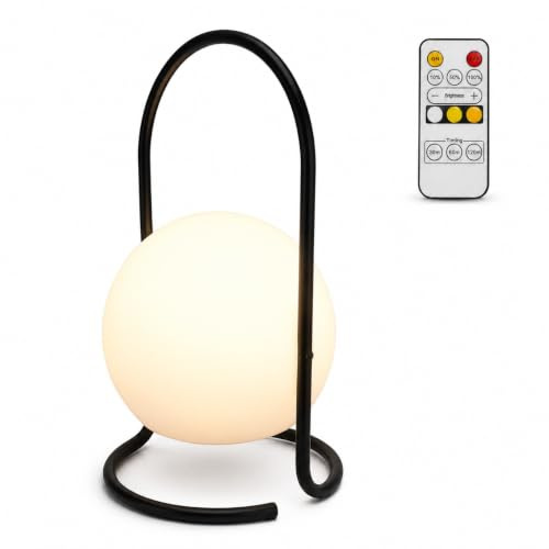 TRIROCKS Tragbare Kabellose Laterne Leistungsstarke Langlebige Batteriebetriebene Tischlampe USB Wiederaufladbar 3-fach Dimmbares LED-Nachtlicht mit Fernbedienung für Camping Zuhause Schlafzimmer