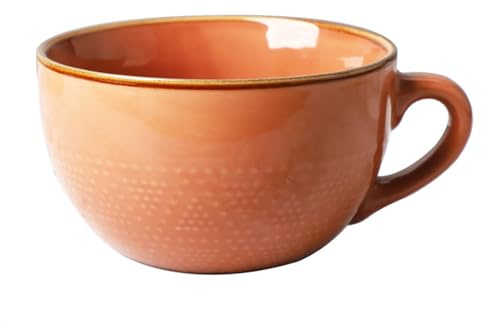 Kaffeetasse Groß Becher Tasse, 700 ml Keramik Suppentassen, Porzellan Müslischalen mit Henkel, Tee Tasse Müsli Salat Schale Schüssel, Geschenke Kaffeetasse (B)