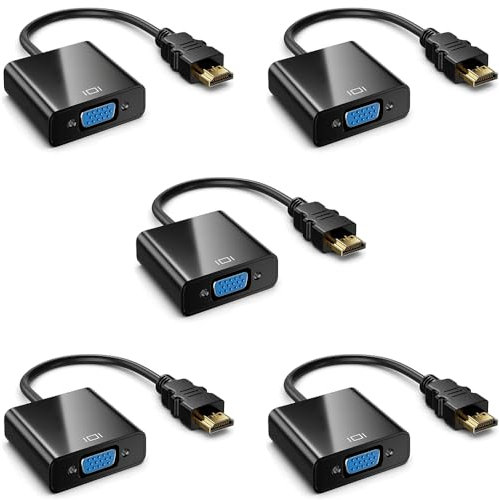 QGECEN HDMI to VGA, Gold-Plated HDMI to VGA Adapter (Male to Female) für Computer, Desktop, Laptop, PC, Monitor, Projektor, HDTV, Chromebook, Raspberry Pi, Roku, PS3, Xbox, Kamera und More... (5