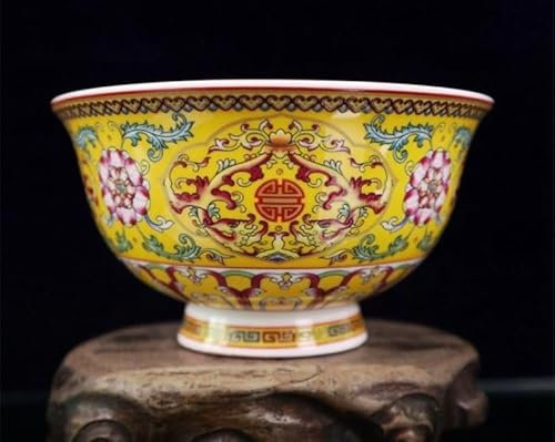 YTDJJWLS Antiguo esmalte de porcelana china, patrón duradero, cuenco, decoración de antigüedades