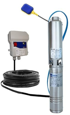 POMPA SOMMERSA EBARA 4WN4-14 HP1.5 100LT/MIN 9.3BAR MAX 4GS11 LOWARA COMPATIBILE (V230+CAVO 35MT+BOX+GALLEGGIANTE)