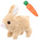 Jouets Interactifs Éducatifs Les Lapins et Mignon Carotte, Jouet de Lapin Électrique Animal, Peuvent Marcher et Parler, Jouet Interactif Lapin de Paques pour Enfants (Jaune)