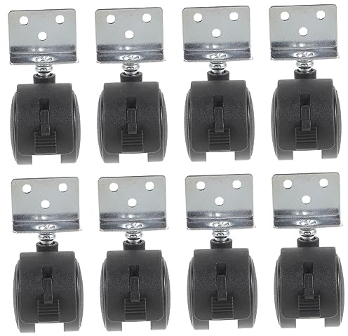 LALAFINA 8 Piezas Rueda universal de nailon plano con rosca en forma de L ruedas de silla de escritorio ruedas para silla carro de muebles ruedas giratorias para estanterías