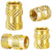 Qrity 50 Piezas Tuercas de Latón, Tuercas Moleteadas de Rosca, Tuercas Empotradas, Tuercas Roscadas de Latón, para Impresoras 3D, M6 x 10mm x 8mm