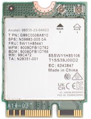 Topiky Tarjeta de Red WiFi 7, Tarjeta Inalámbrica WiFi 7 de 5800 Mbps con BT 5.4, Tarjeta de Red MU MIMO BE200NGW 2.4G 5G 6G Adaptador de Red NGFF M.2 de 3 Bandas para (Tarjeta WiFi 7