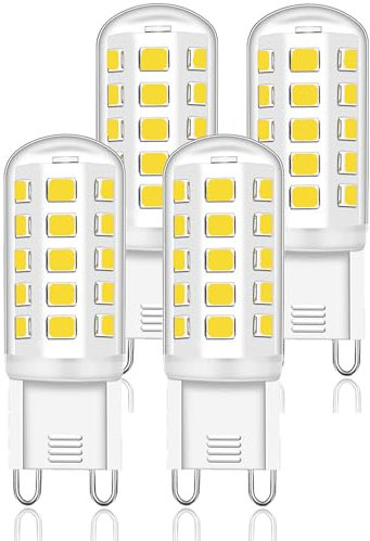 Mizlay 4er Leuchtmittel G9 LED Neutralweiß 4000K, Lampe LED G9 4W Ersatz 40W Halogenlampe, AC220-230V GU9 Birne Steckbirnen Kein Flackern Nicht Dimmbar