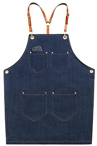 WchsTUmpxN Workshop Bib Apron,Work Tool Apron, Tischlerschürze, Werkstatt-Arbeitsschürze aus strapazierfähigem Segeltuch, Schweißschürze, Arbeitsschürze (Farbe: Blau, Größe: XL)