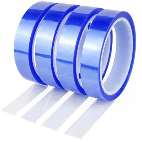 ZEACCT 4 Rollos de Cinta Térmica Adhesiva para Sublimación, Poliimida Cinta Resistente Al Calor, Cinta de Alta Temperatura, Cinta Resistente al Calor de Alta Temperatura, para Soldar y Enmascarar